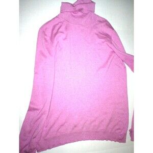 New Womens Ralph Lauren Pink Light Purple Silk Cotton Sweater Turtleneck L NWT
